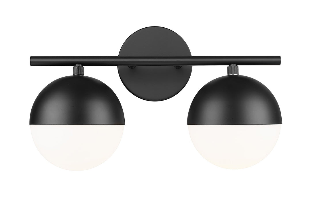 Realm Sphere Two Light Vanity in Matte Black - available from The Lighting Shoppe, trusted by Canadian homeowners