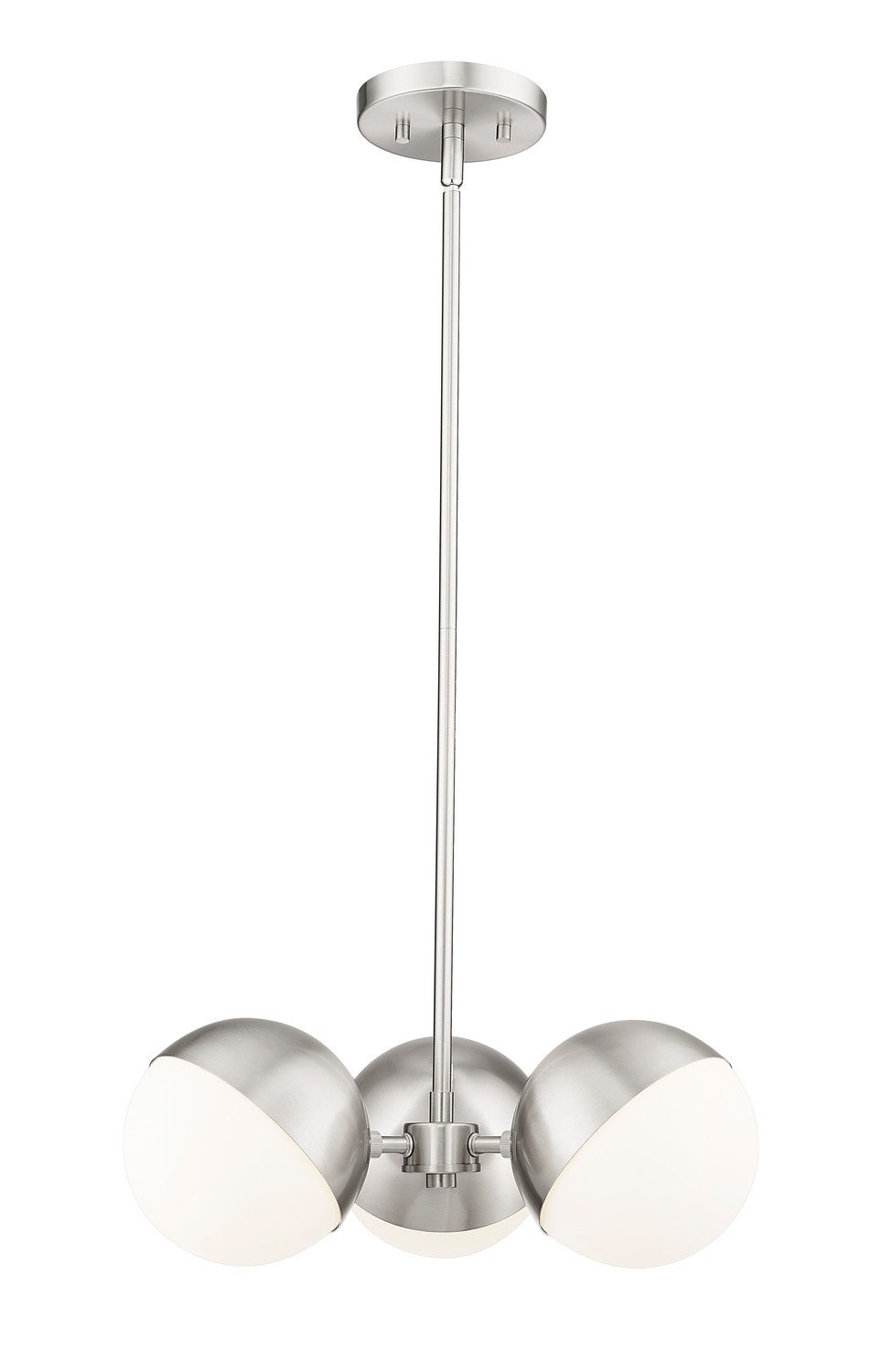 Realm Sphere Three Light Chandelier in Brushed Nickel - available from The Lighting Shoppe, trusted by Canadian homeowners