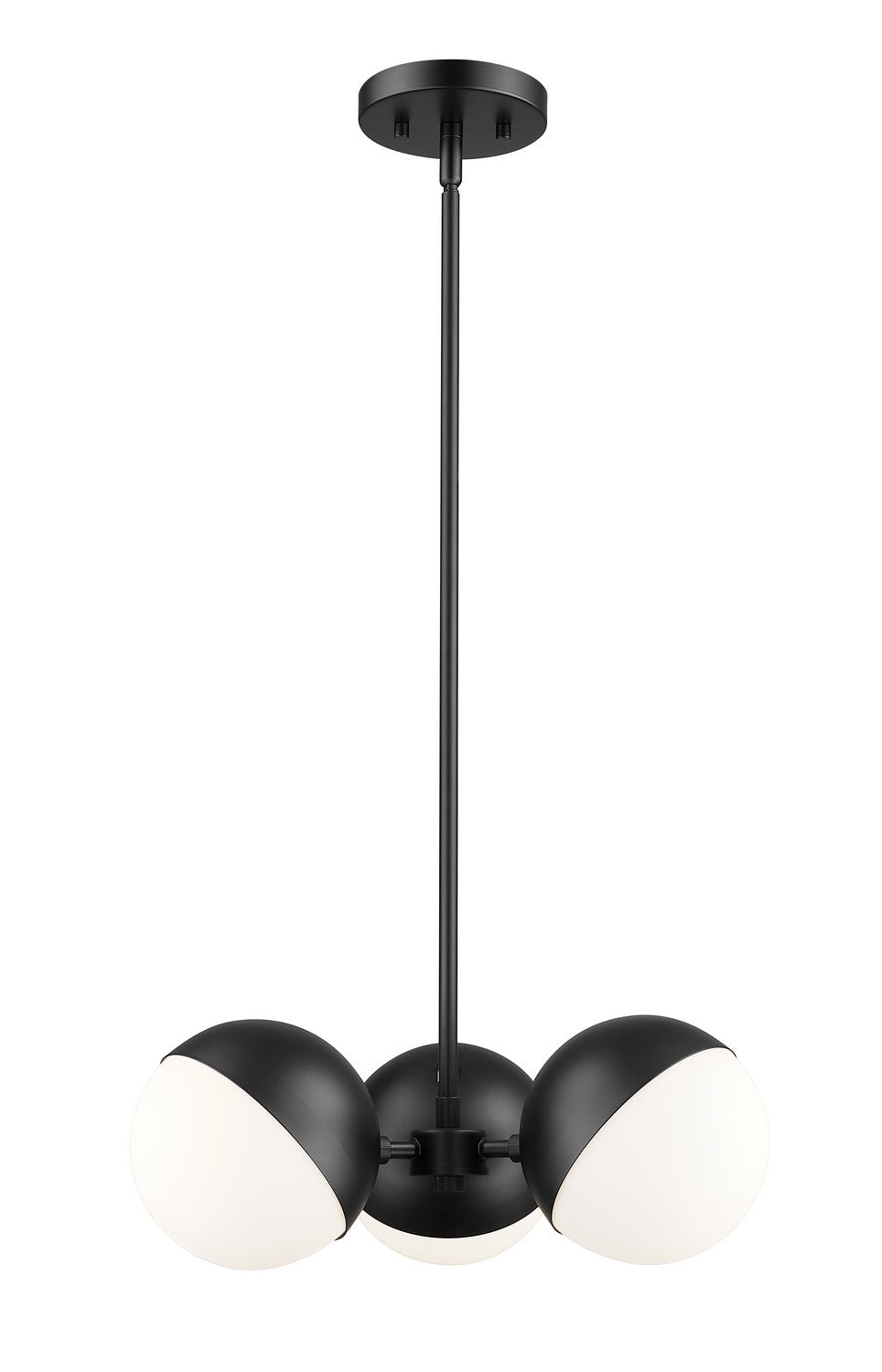 Realm Sphere Three Light Chandelier in Matte Black - available from The Lighting Shoppe, trusted by Canadian homeowners