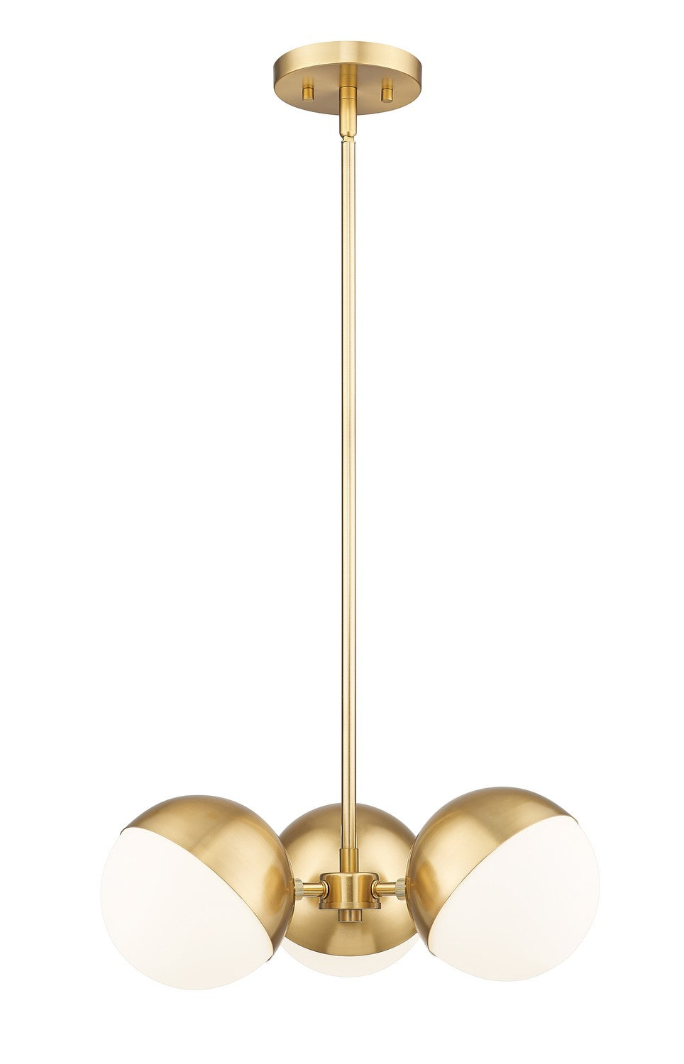 Realm Sphere Three Light Chandelier in Modern Gold - available from The Lighting Shoppe, trusted by Canadian homeowners