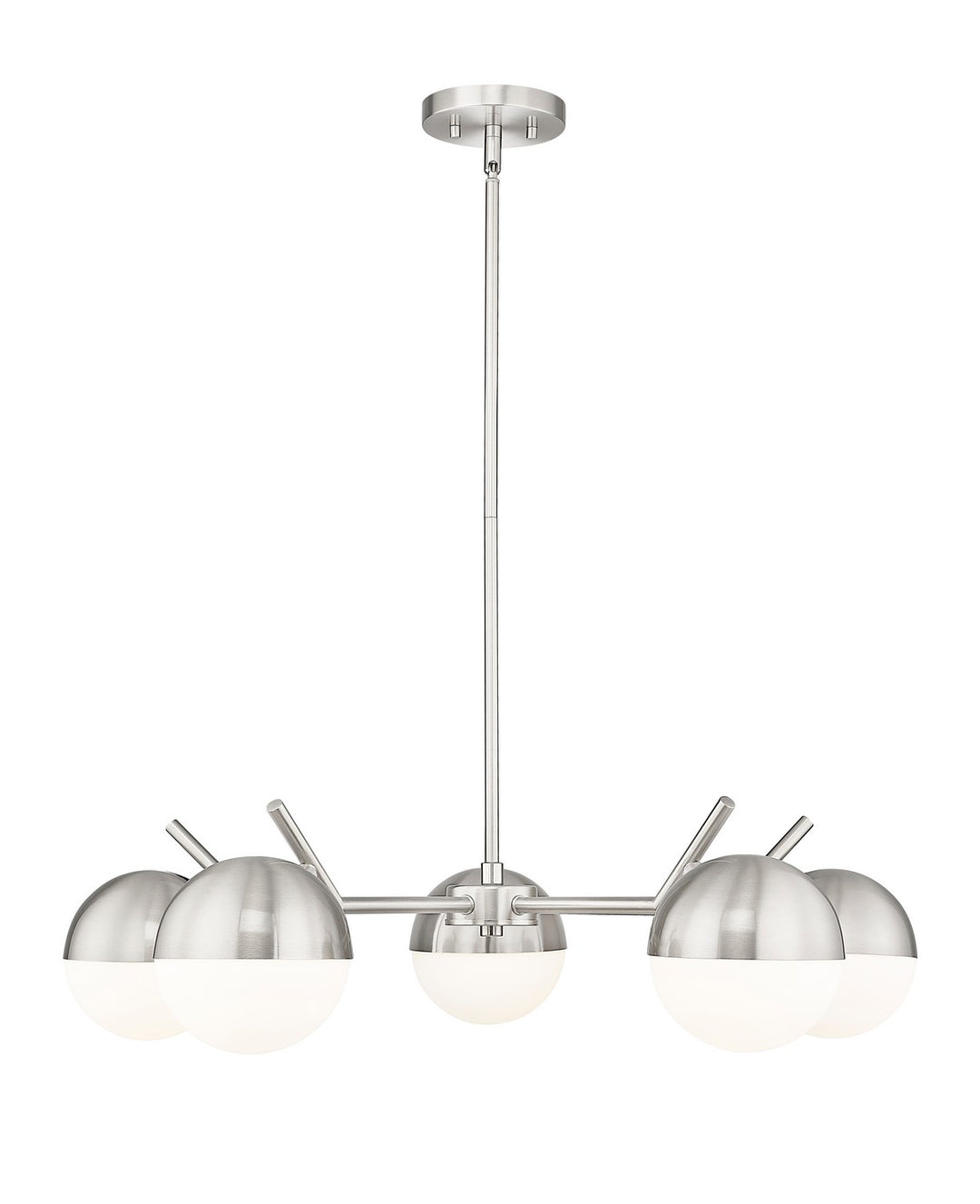 Realm Sphere Five Light Chandelier in Brushed Nickel - available from The Lighting Shoppe, trusted by Canadian homeowners
