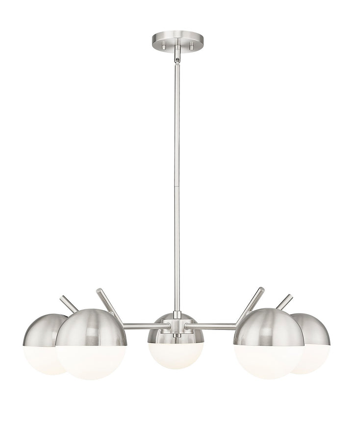 Realm Sphere Five Light Chandelier in Brushed Nickel - available from The Lighting Shoppe, trusted by Canadian homeowners