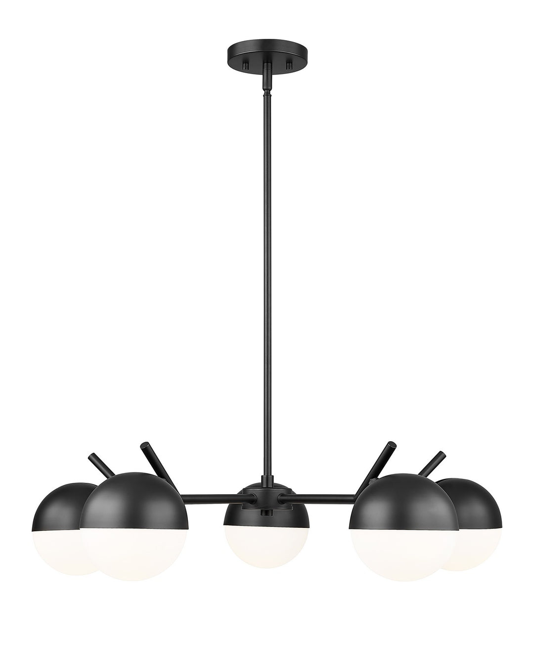 Realm Sphere Five Light Chandelier in Matte Black - available from The Lighting Shoppe, trusted by Canadian homeowners