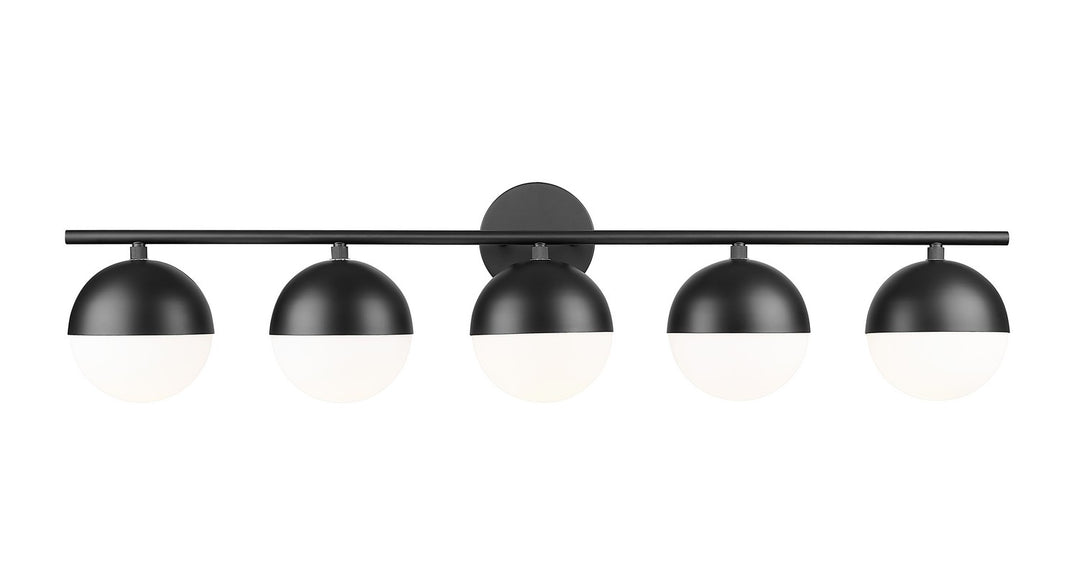 Realm Sphere Five Light Vanity in Matte Black - available from The Lighting Shoppe, trusted by Canadian homeowners