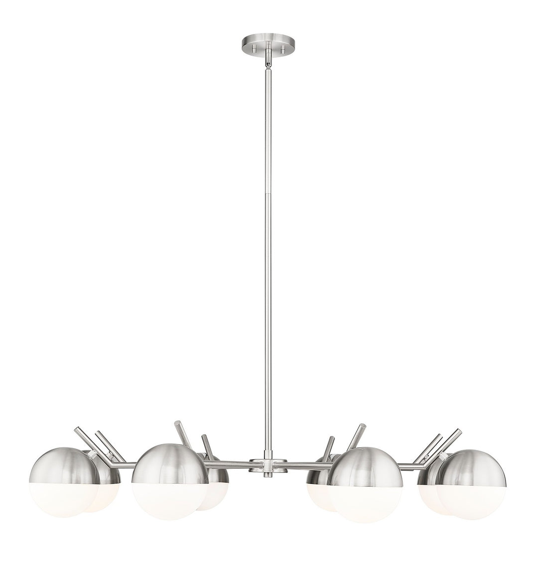 Realm Sphere Eight Light Chandelier in Brushed Nickel - available from The Lighting Shoppe, trusted by Canadian homeowners