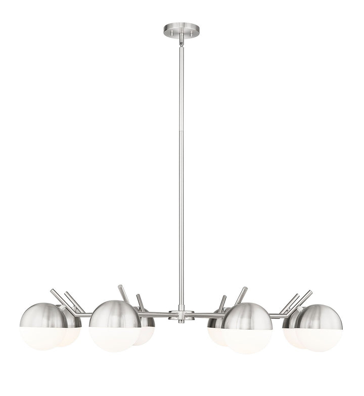 Realm Sphere Eight Light Chandelier in Brushed Nickel - available from The Lighting Shoppe, trusted by Canadian homeowners