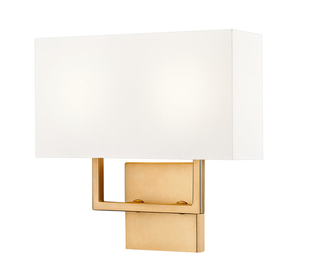 Saxon Two Light Wall Sconce in Rubbed Brass - available from The Lighting Shoppe, trusted by Canadian homeowners