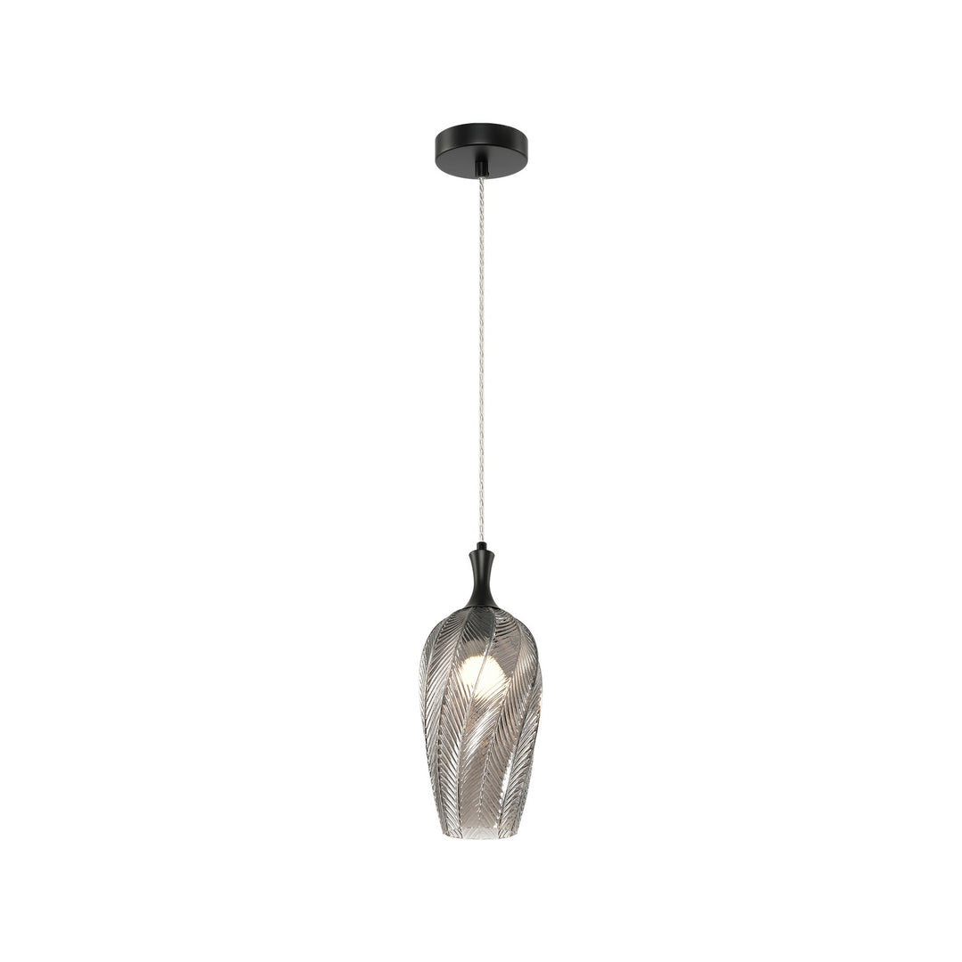 Matteo Canada - C30901MBSM - One Light Pendant - Eesha - Matte Black + Smoked Glass