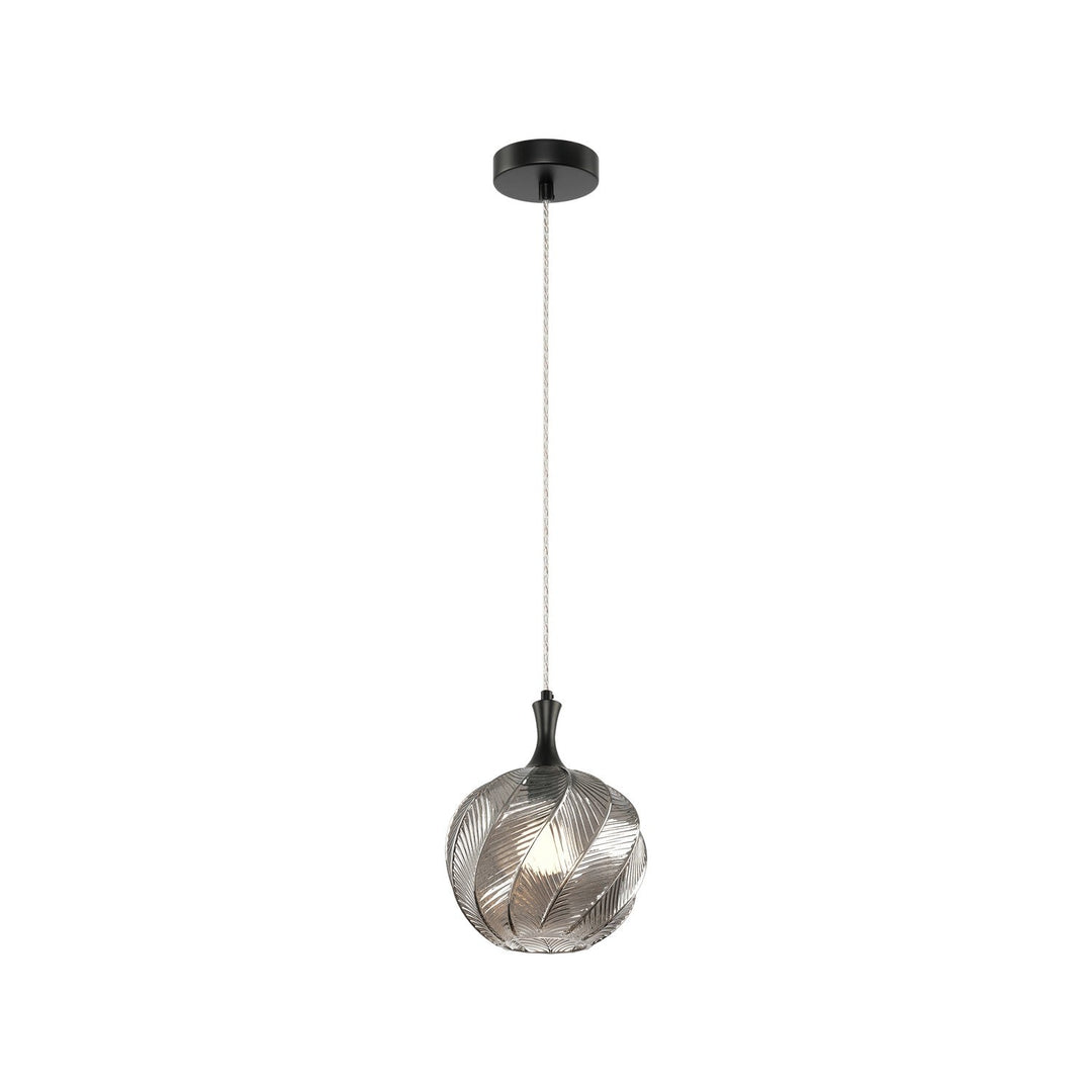 Matteo Canada - C30902MBSM - One Light Pendant - Eesha - Matte Black + Smoked Glass