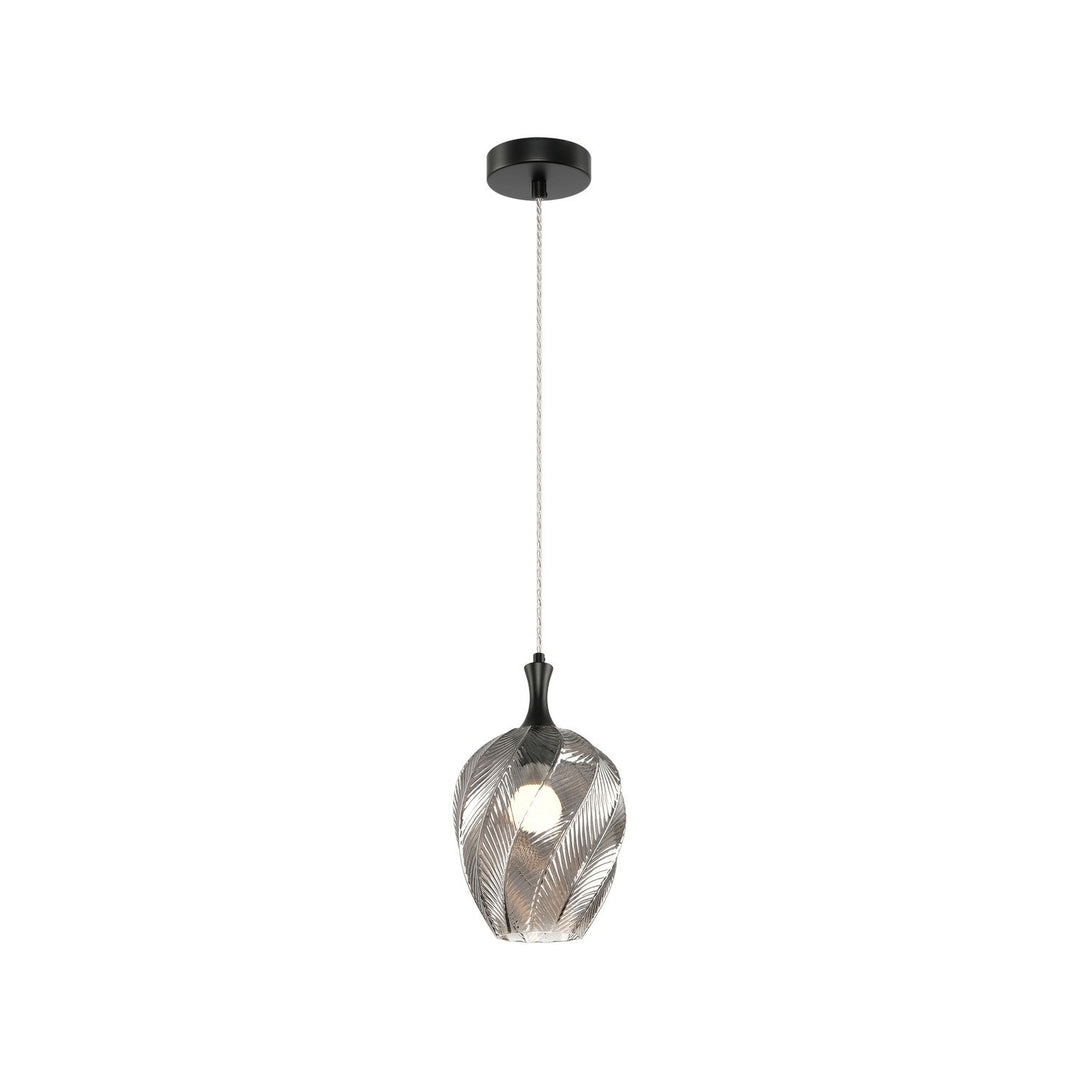 Matteo Canada - C30903MBSM - One Light Pendant - Eesha - Matte Black + Smoked Glass