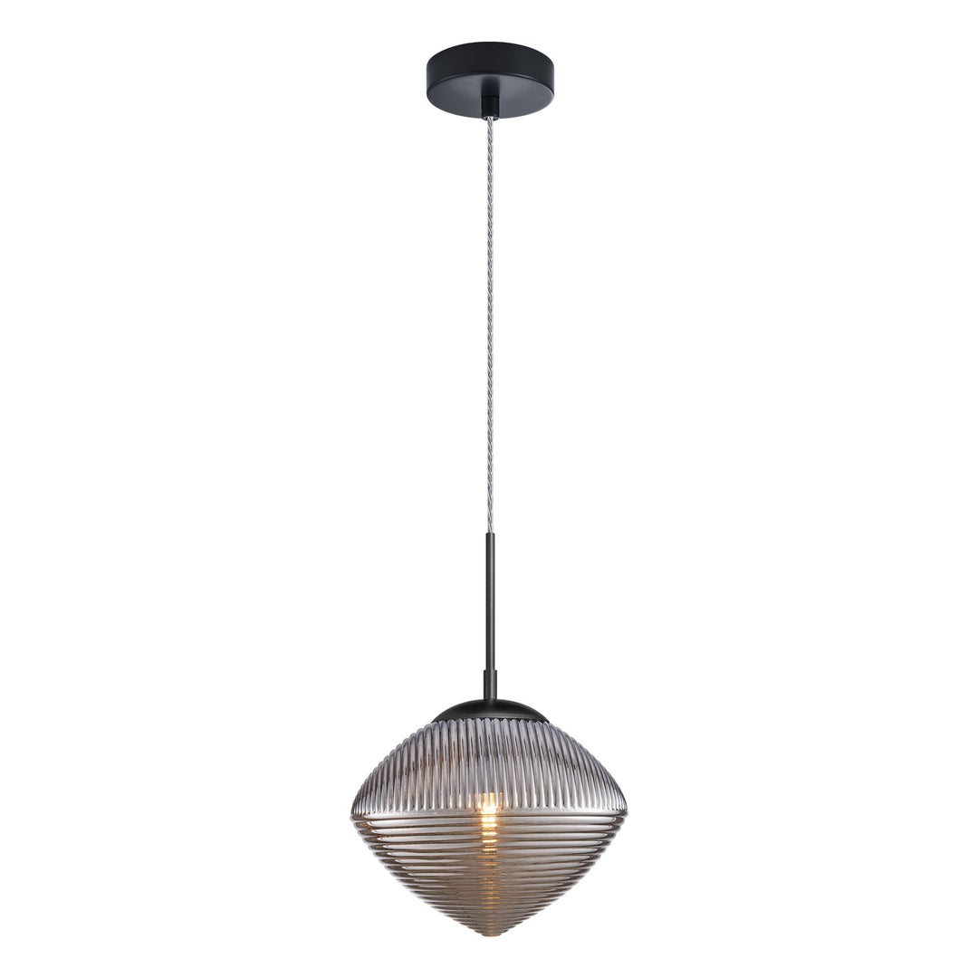 Matteo Canada - C31003MBSM - One Light Pendant - Maruna - Matte Black + Smoked Glass
