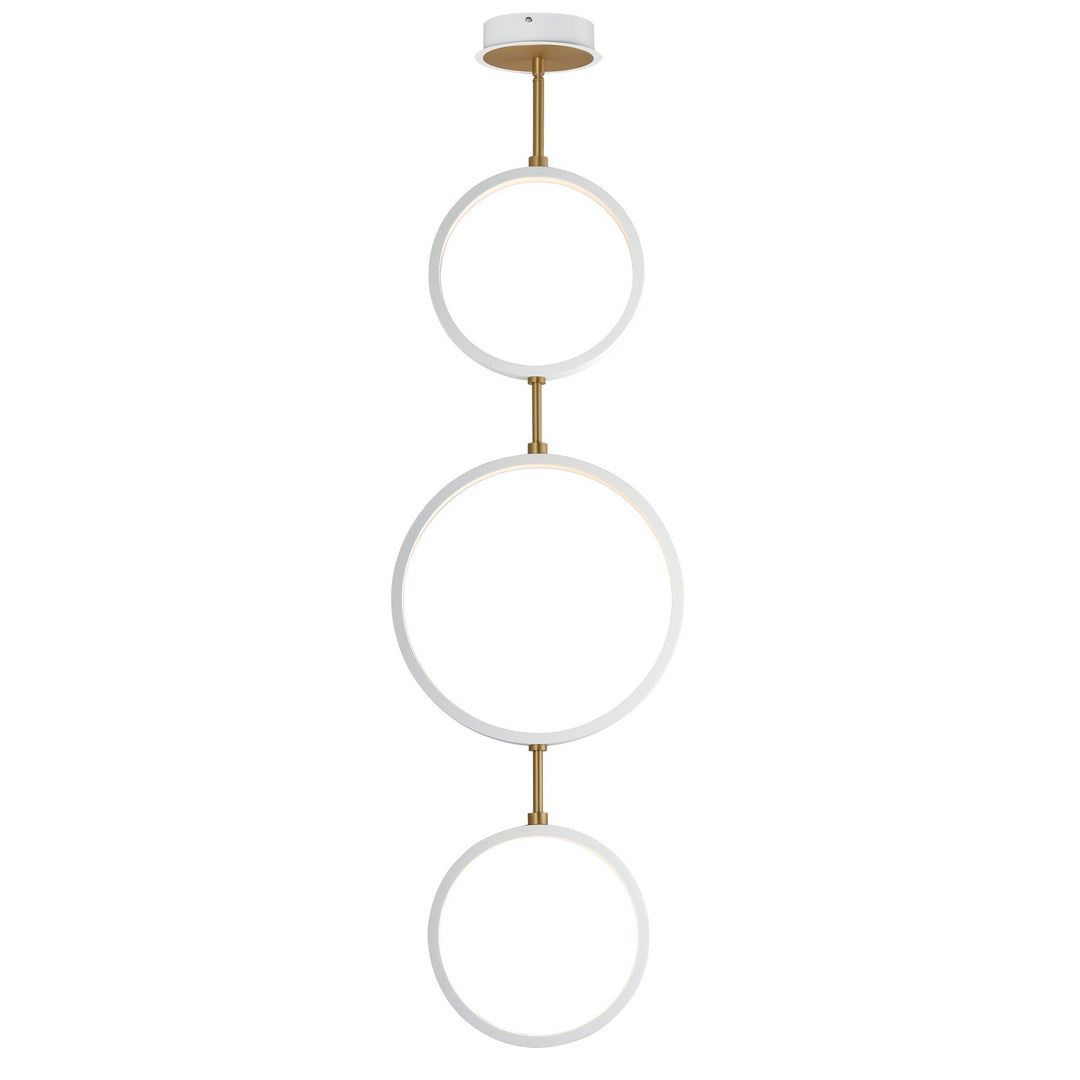 ET2 - E24321-WTGLD - LED Pendant - Hoopla - White/Gold