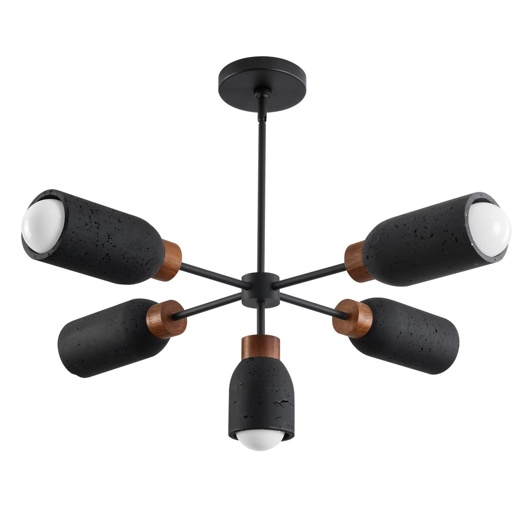 Maxim - 10625LVBK - Five Light Pendant - Pompeii - Lava / Black