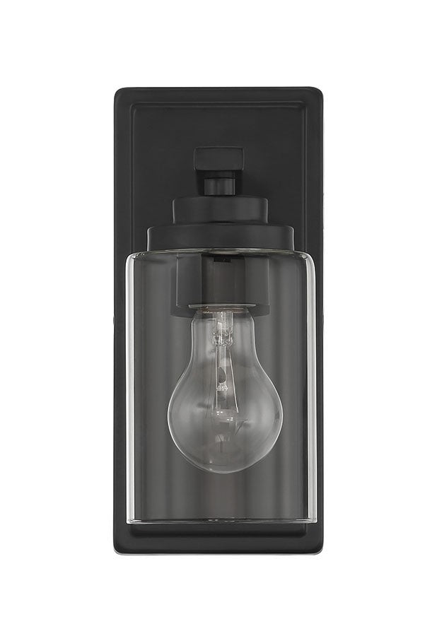 Clark One Light Wall Sconce in Flat Black - available from The Lighting Shoppe, trusted by Canadian homeowners