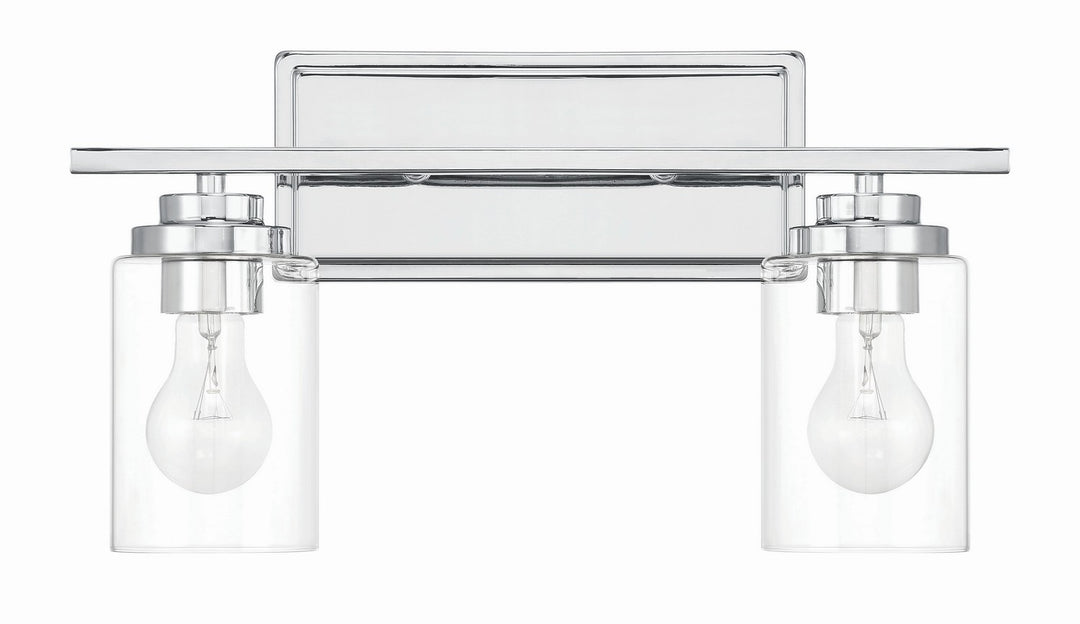 Clark Two Light Vanity in Chrome - available from The Lighting Shoppe, trusted by Canadian homeowners