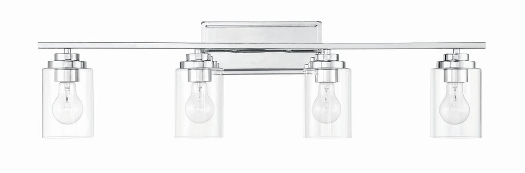 Clark Four Light Vanity in Chrome - available from The Lighting Shoppe, trusted by Canadian homeowners