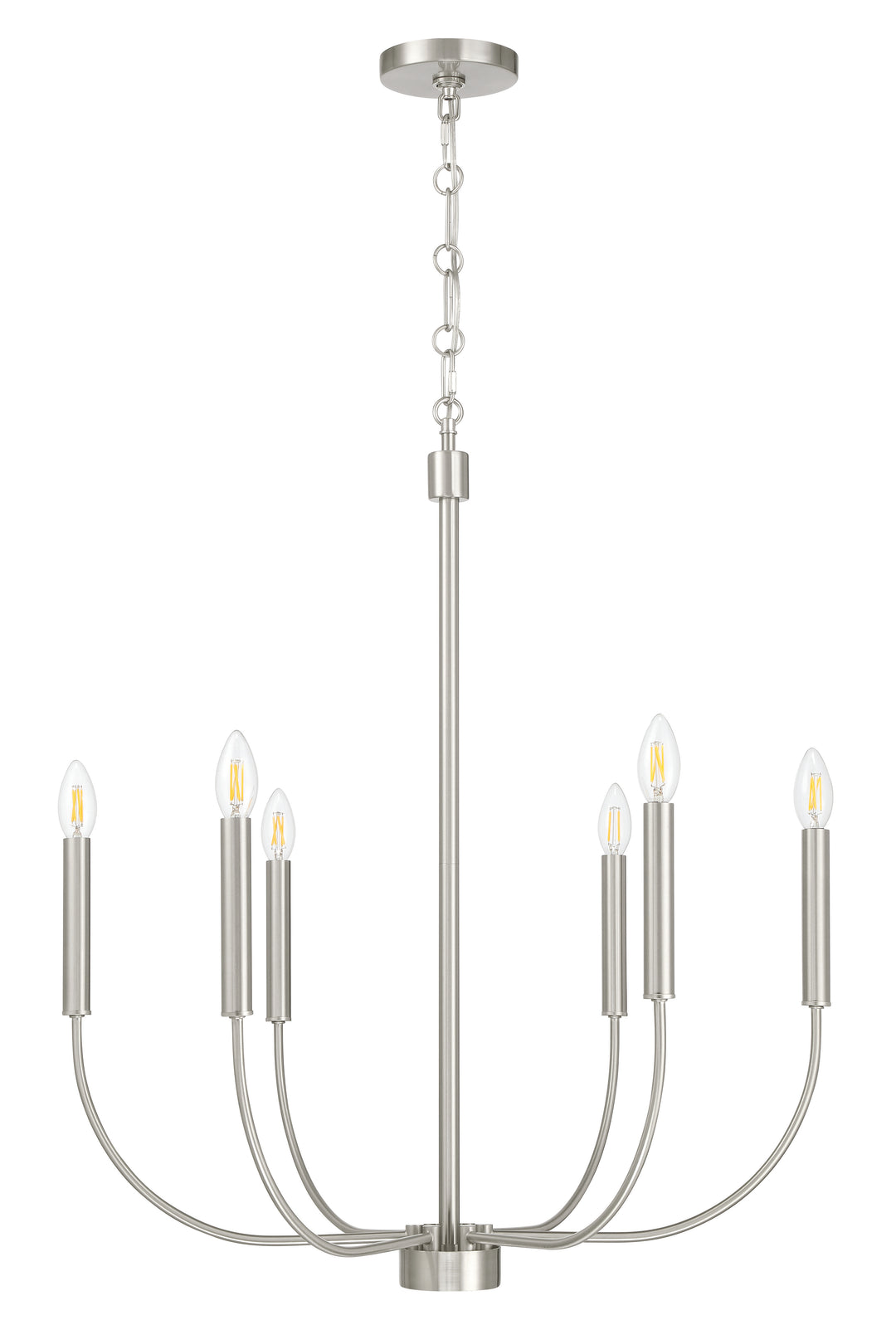 Traci Six Light Chandelier in Brushed Polished Nickel - available from The Lighting Shoppe, trusted by Canadian homeowners