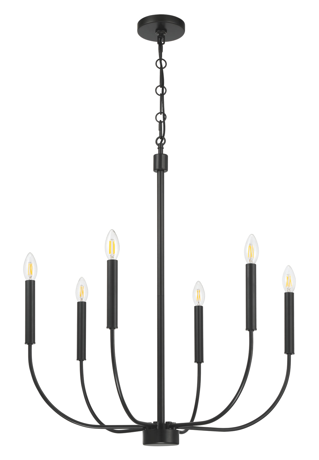 Traci Six Light Chandelier in Flat Black - available from The Lighting Shoppe, trusted by Canadian homeowners