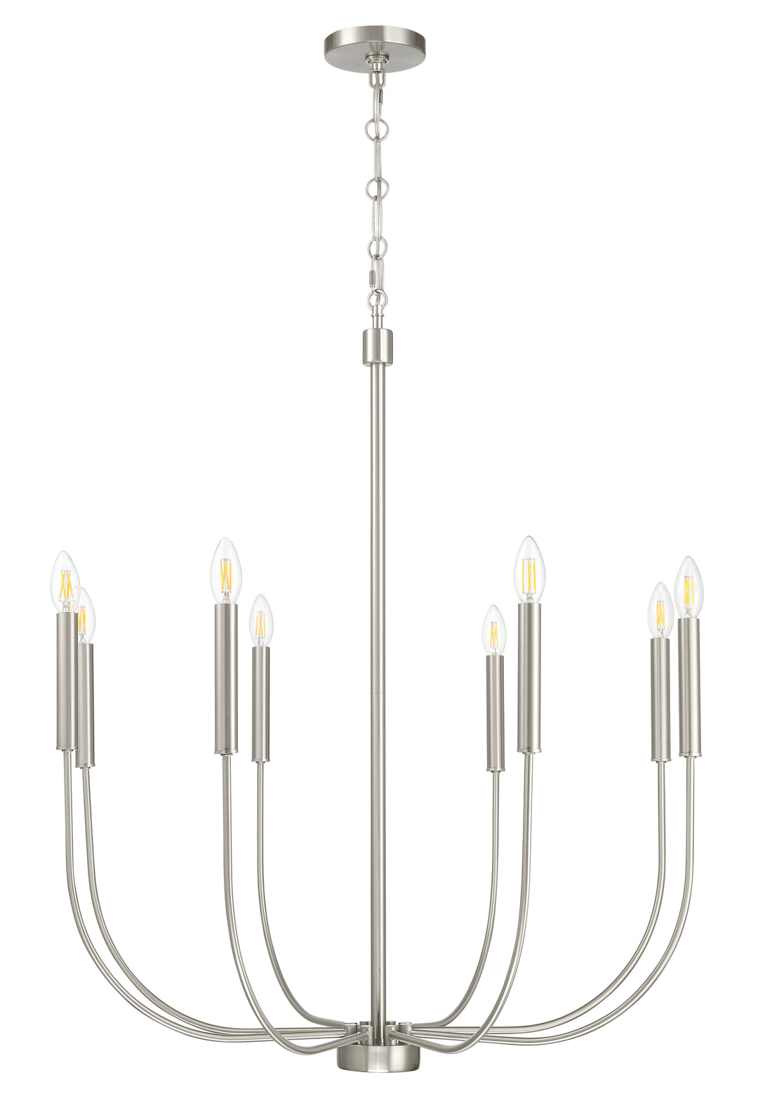 Traci Eight Light Chandelier in Brushed Polished Nickel - available from The Lighting Shoppe, trusted by Canadian homeowners