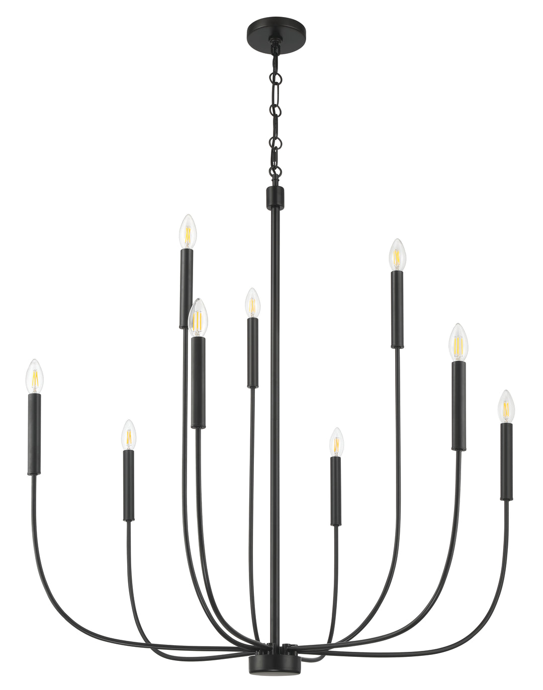 Traci Nine Light Chandelier in Flat Black - available from The Lighting Shoppe, trusted by Canadian homeowners