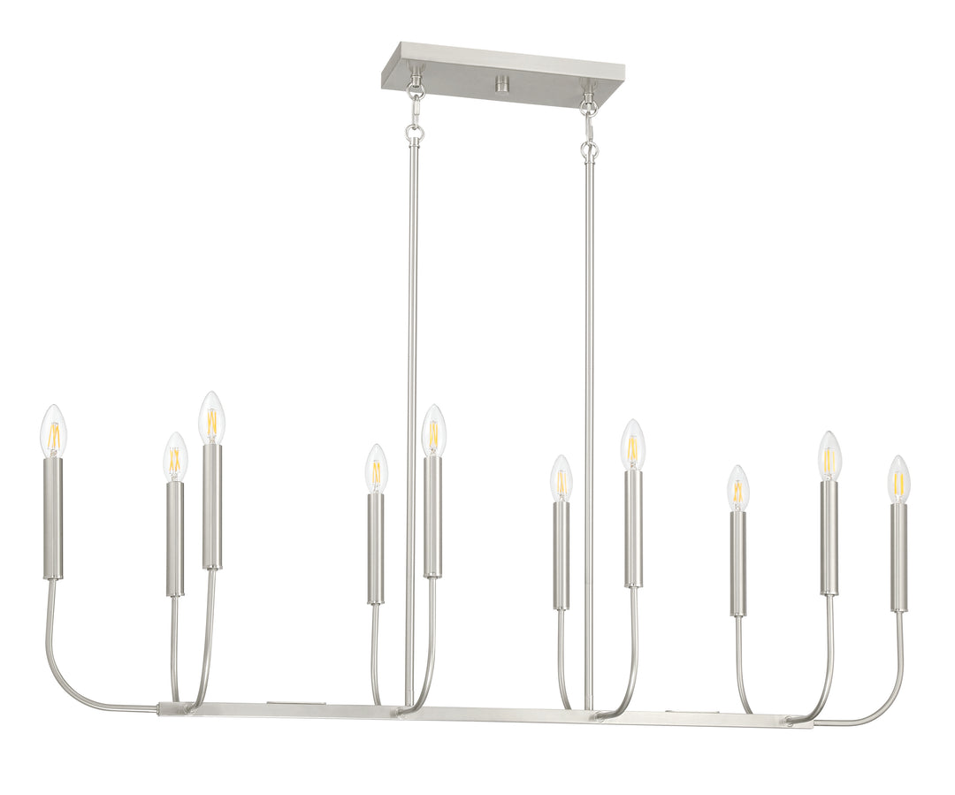 Traci Ten Light Island Pendant in Brushed Polished Nickel - available from The Lighting Shoppe, trusted by Canadian homeowners