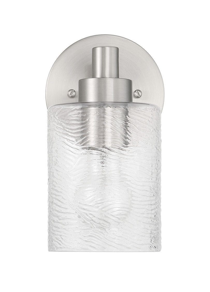 Lyndsey One Light Wall Sconce in Brushed Polished Nickel - available from The Lighting Shoppe, trusted by Canadian homeowners