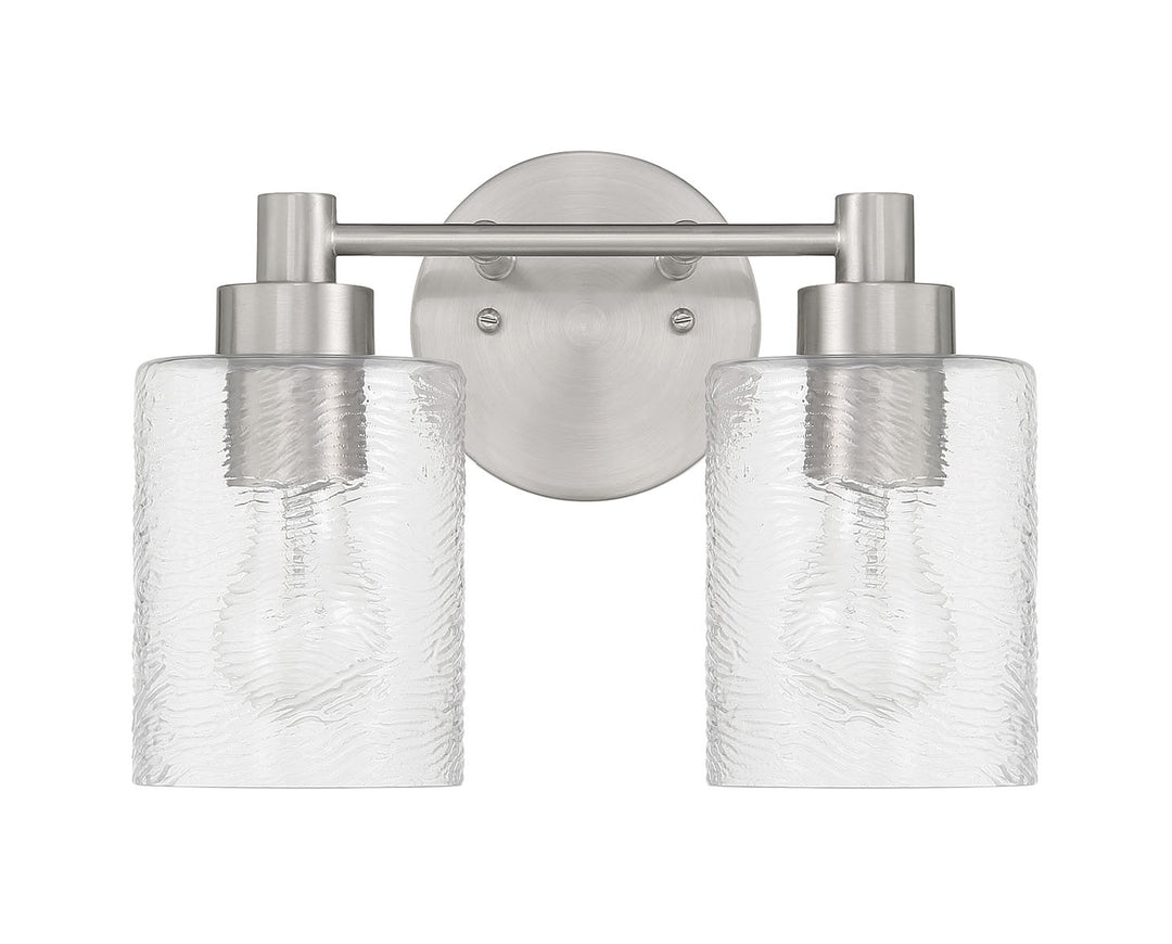Lyndsey Two Light Vanity in Brushed Polished Nickel - available from The Lighting Shoppe, trusted by Canadian homeowners