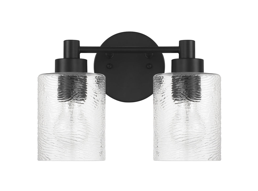 Lyndsey Two Light Vanity in Flat Black - available from The Lighting Shoppe, trusted by Canadian homeowners