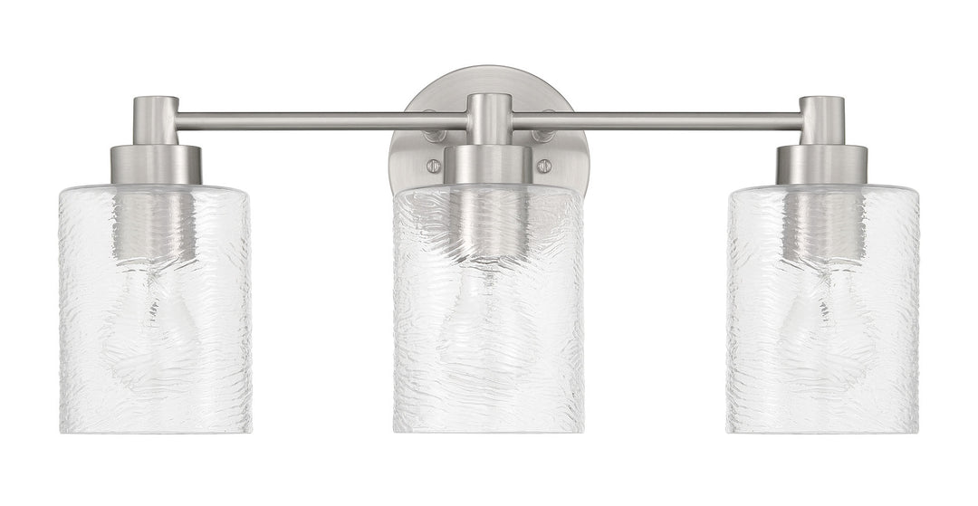 Lyndsey Three Light Vanity in Brushed Polished Nickel - available from The Lighting Shoppe, trusted by Canadian homeowners