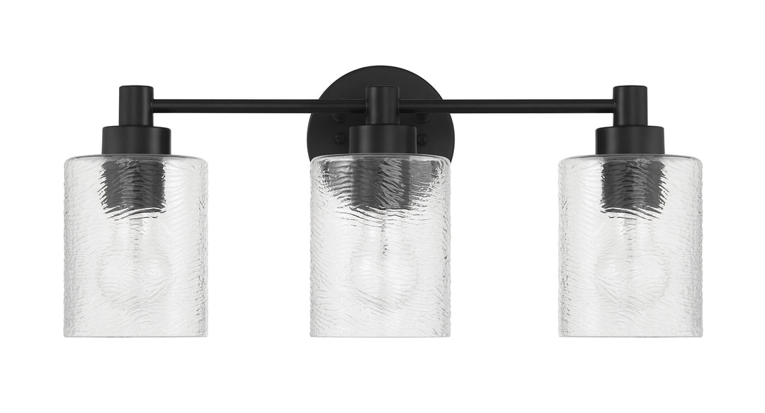 Lyndsey Three Light Vanity in Flat Black - available from The Lighting Shoppe, trusted by Canadian homeowners