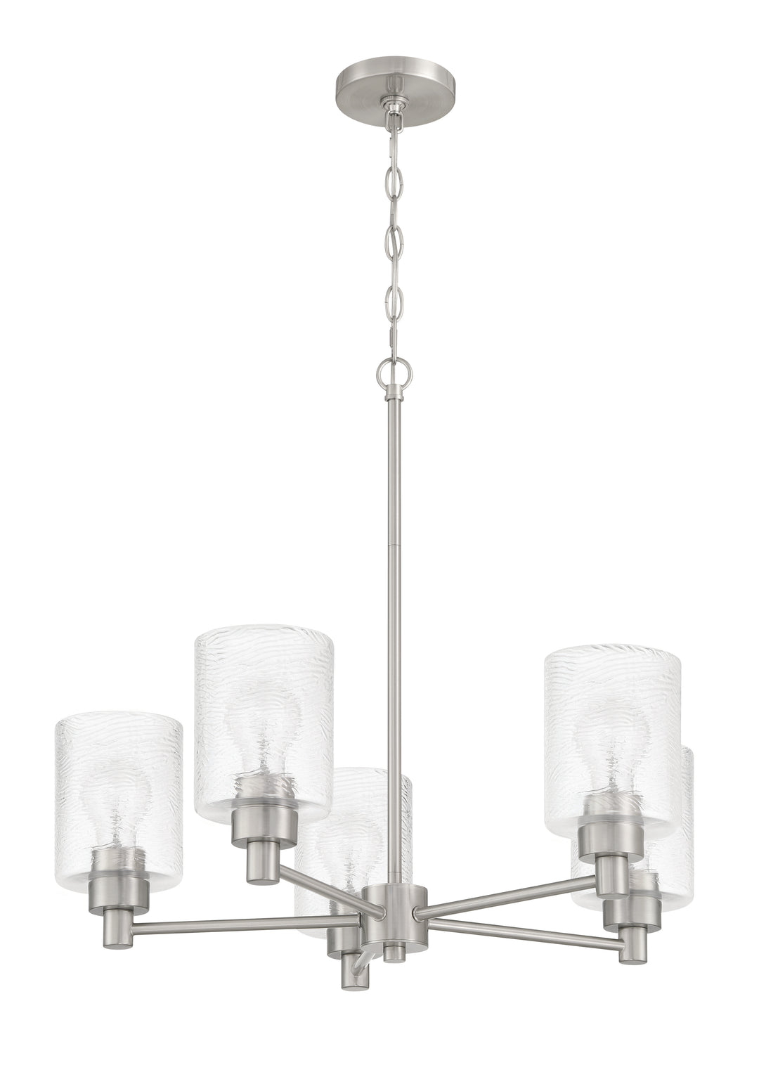 Lyndsey Five Light Chandelier in Brushed Polished Nickel - available from The Lighting Shoppe, trusted by Canadian homeowners