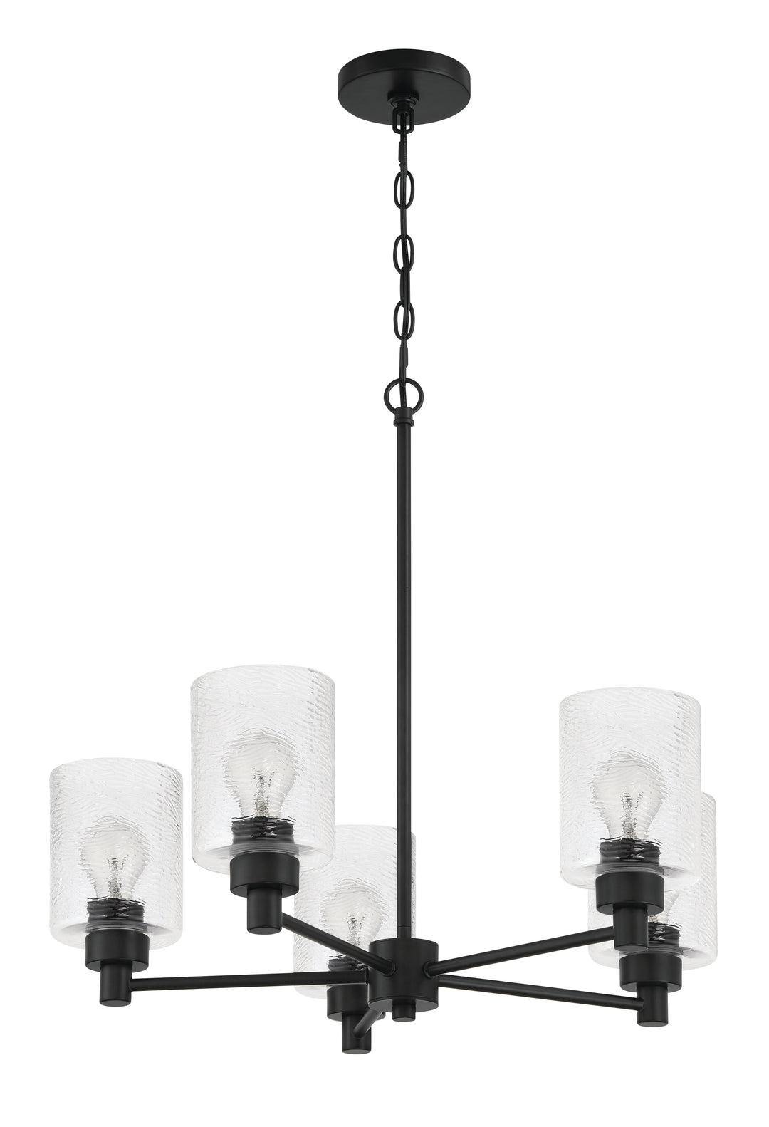 Lyndsey Five Light Chandelier in Flat Black - available from The Lighting Shoppe, trusted by Canadian homeowners