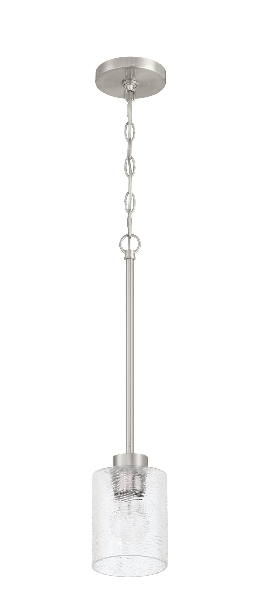 Lyndsey One Light Mini Pendant in Brushed Polished Nickel - available from The Lighting Shoppe, trusted by Canadian homeowners