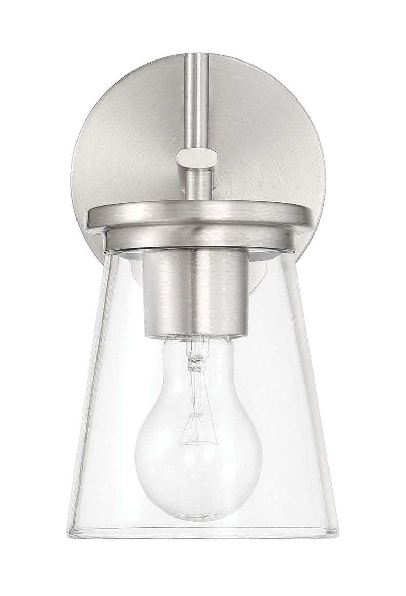 Connell One Light Wall Sconce in Brushed Polished Nickel - available from The Lighting Shoppe, trusted by Canadian homeowners