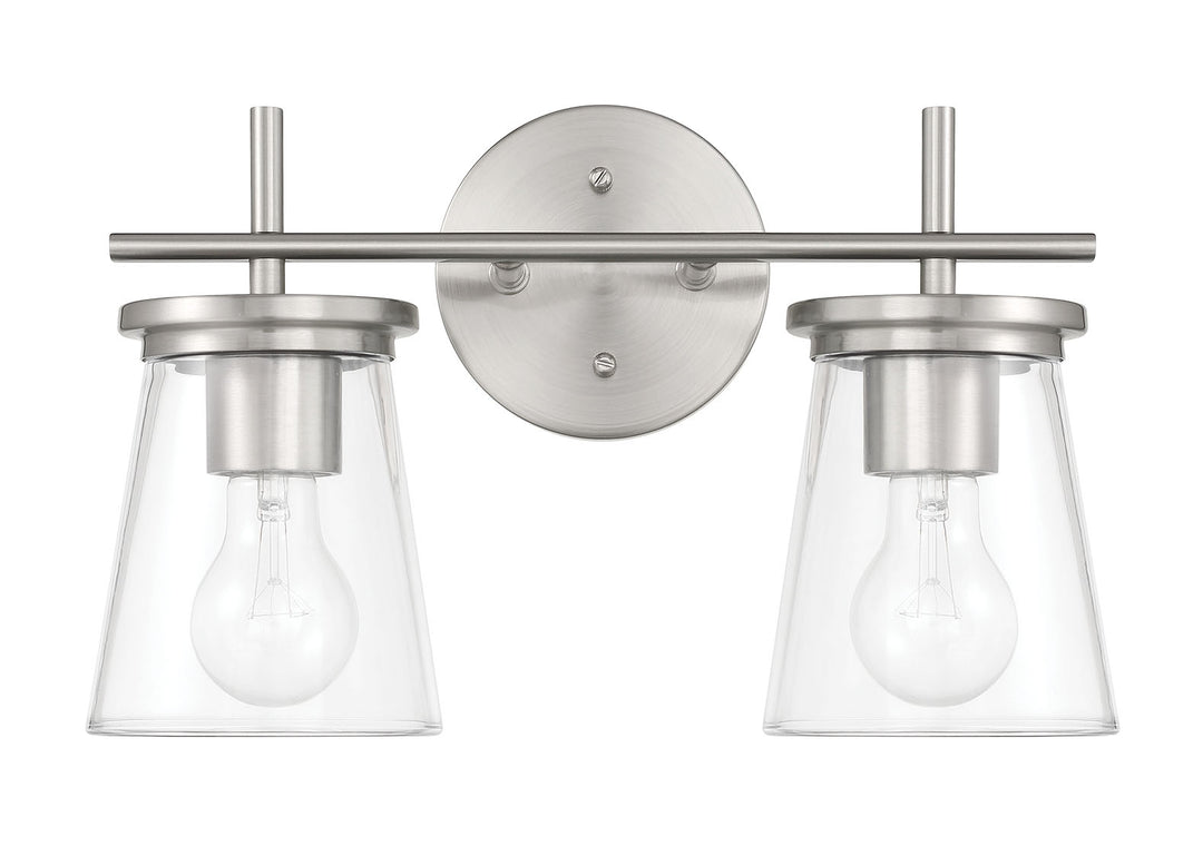 Connell Two Light Vanity in Brushed Polished Nickel - available from The Lighting Shoppe, trusted by Canadian homeowners