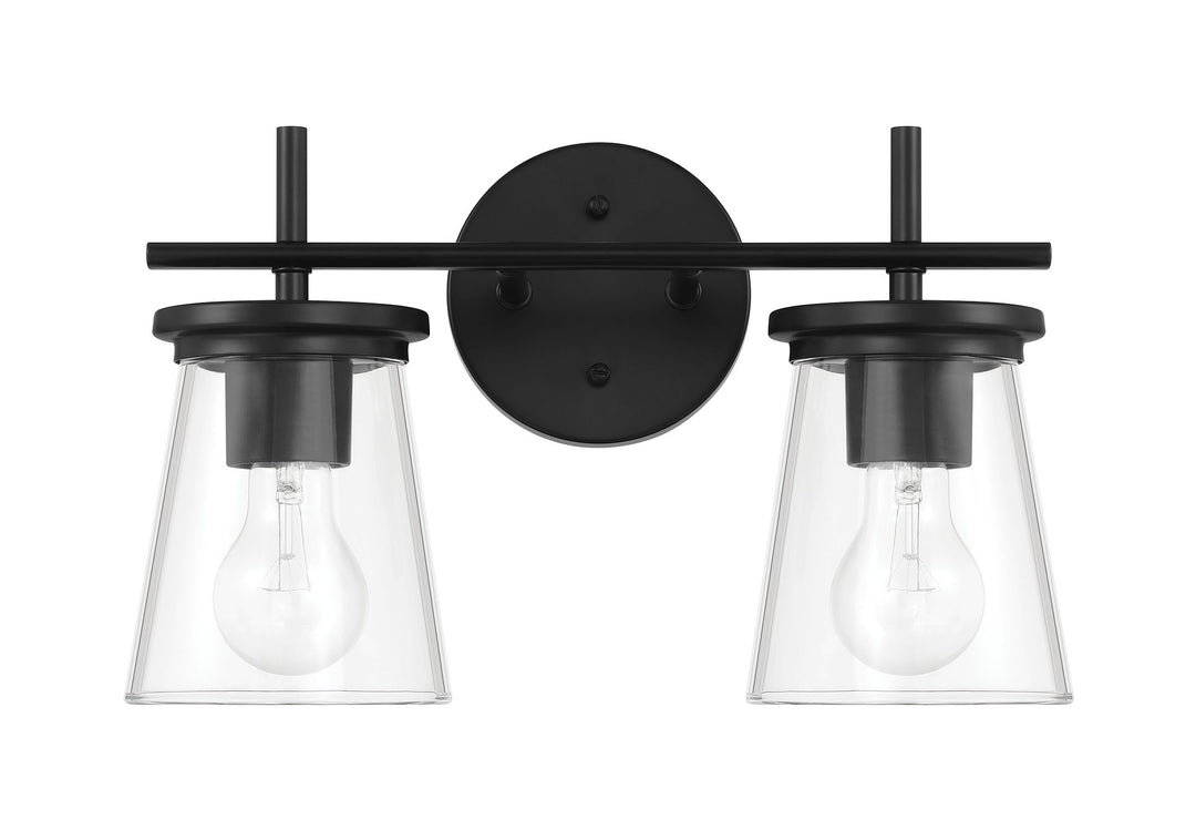 Connell Two Light Vanity in Flat Black - available from The Lighting Shoppe, trusted by Canadian homeowners