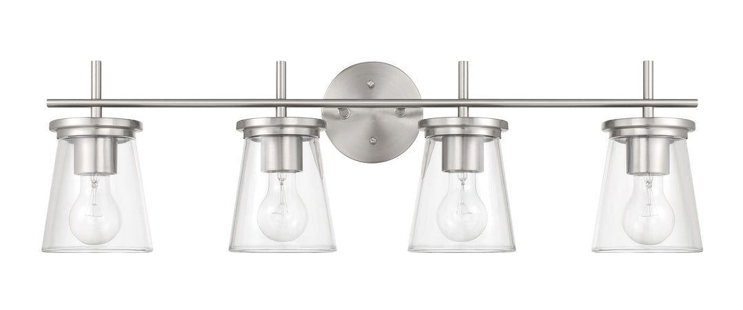 Connell Four Light Vanity in Brushed Polished Nickel - available from The Lighting Shoppe, trusted by Canadian homeowners