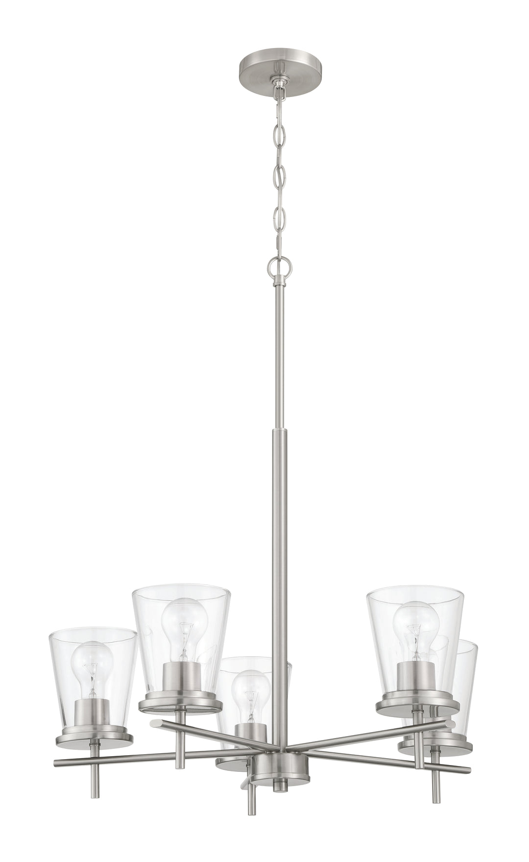Connell Five Light Chandelier in Brushed Polished Nickel - available from The Lighting Shoppe, trusted by Canadian homeowners