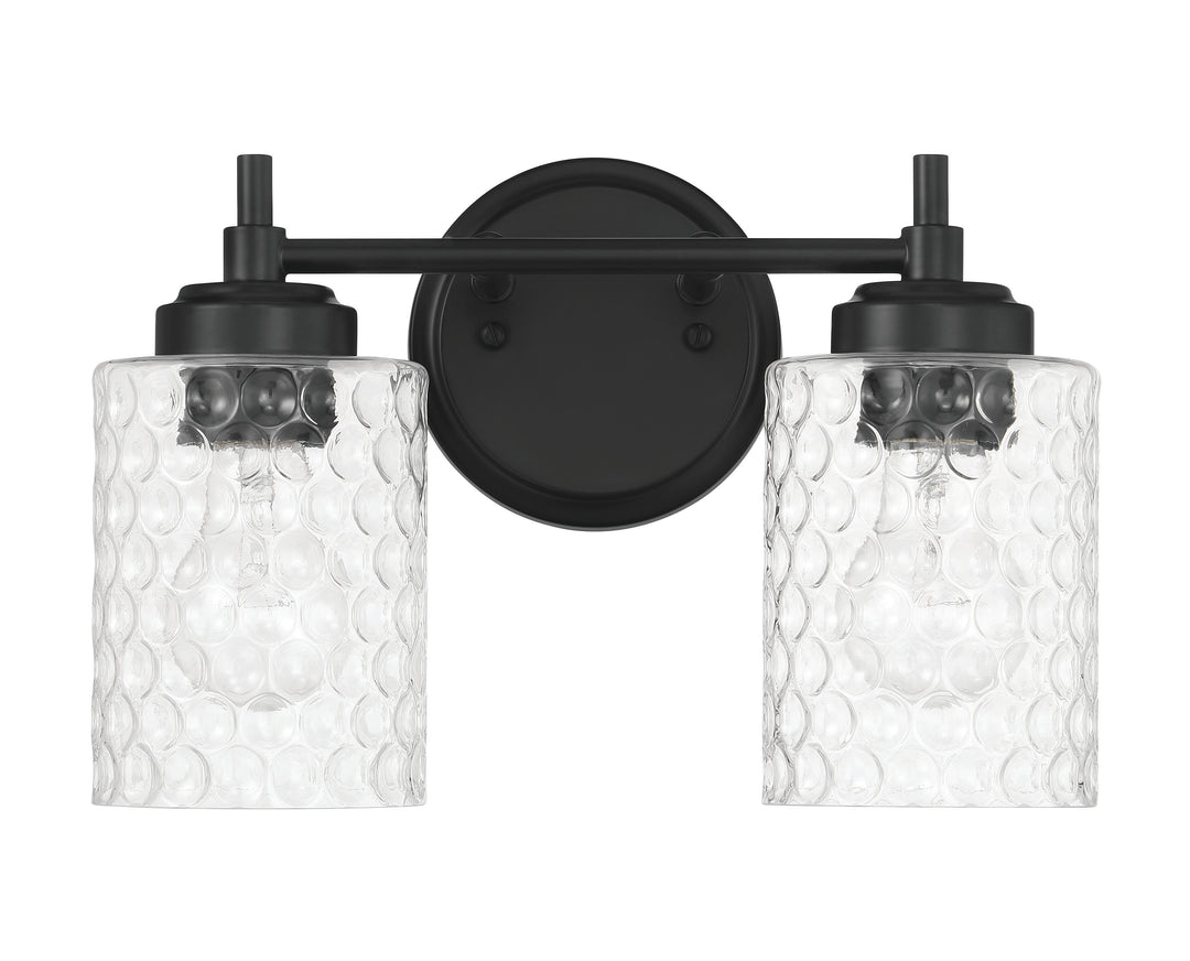 Claire Two Light Vanity in Flat Black - available from The Lighting Shoppe, trusted by Canadian homeowners