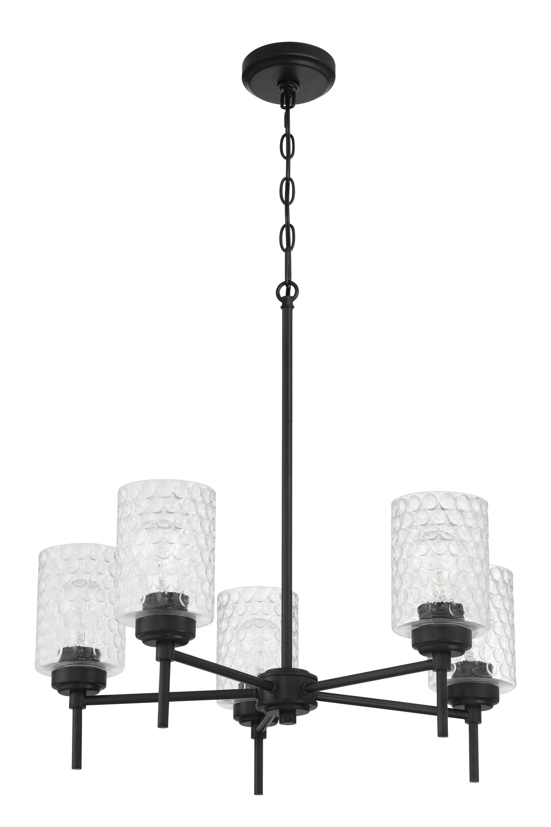 Claire Five Light Chandelier in Flat Black - available from The Lighting Shoppe, trusted by Canadian homeowners