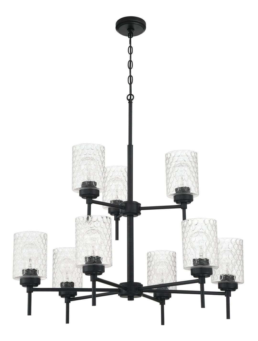 Claire Nine Light Chandelier in Flat Black - available from The Lighting Shoppe, trusted by Canadian homeowners