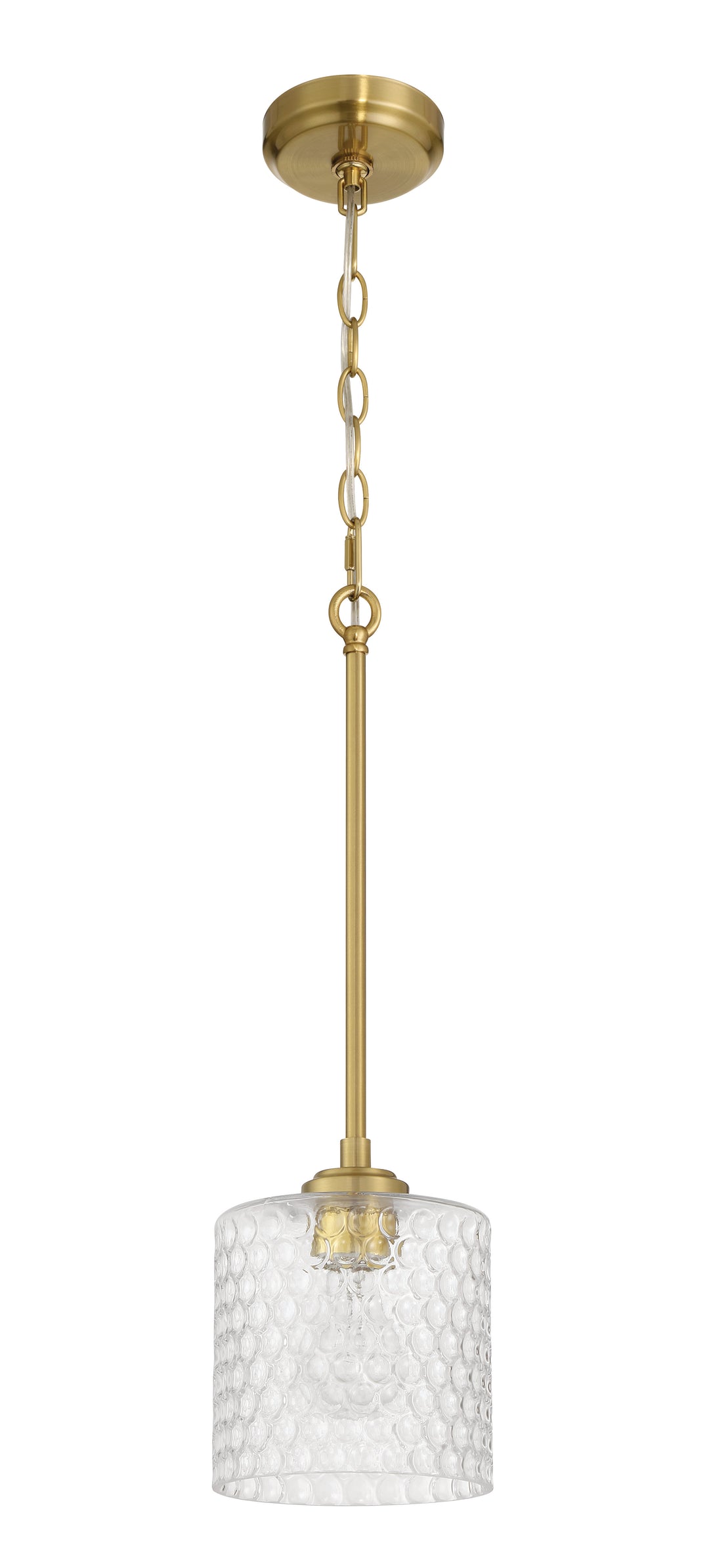Claire One Light Mini Pendant in Satin Brass - available from The Lighting Shoppe, trusted by Canadian homeowners