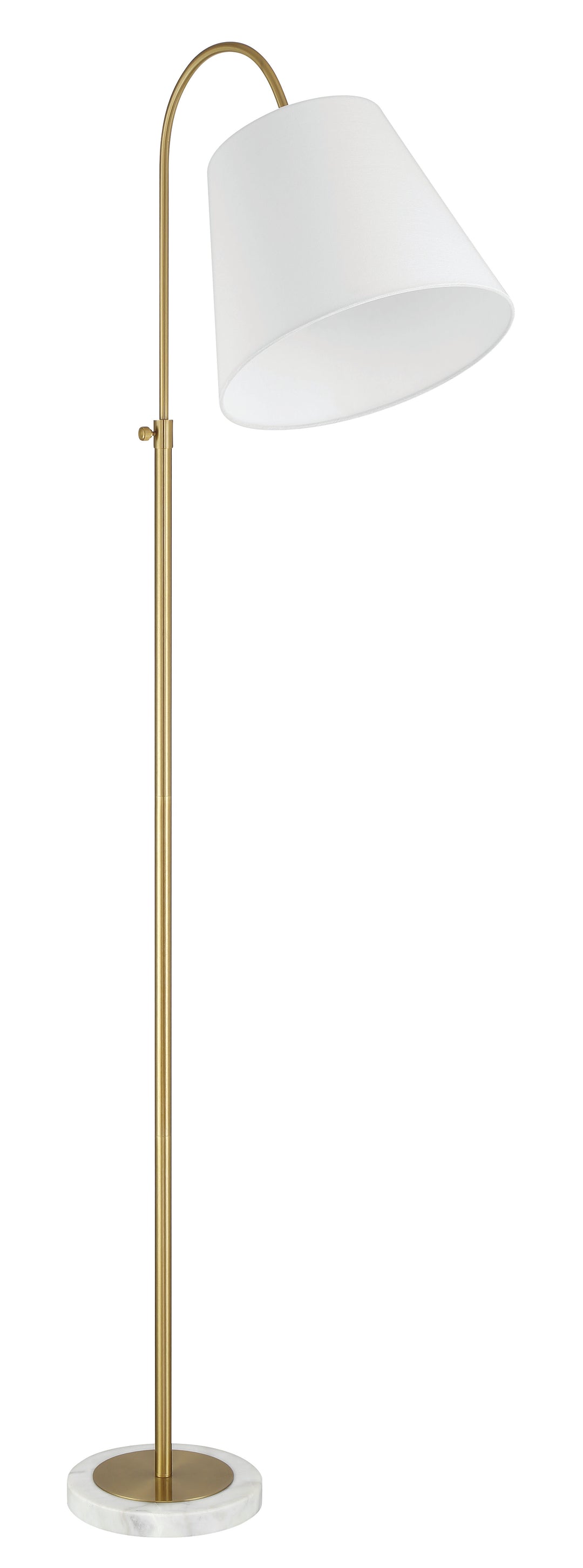 Girard One Light Floor Lamp in Satin Brass - available from The Lighting Shoppe, trusted by Canadian homeowners