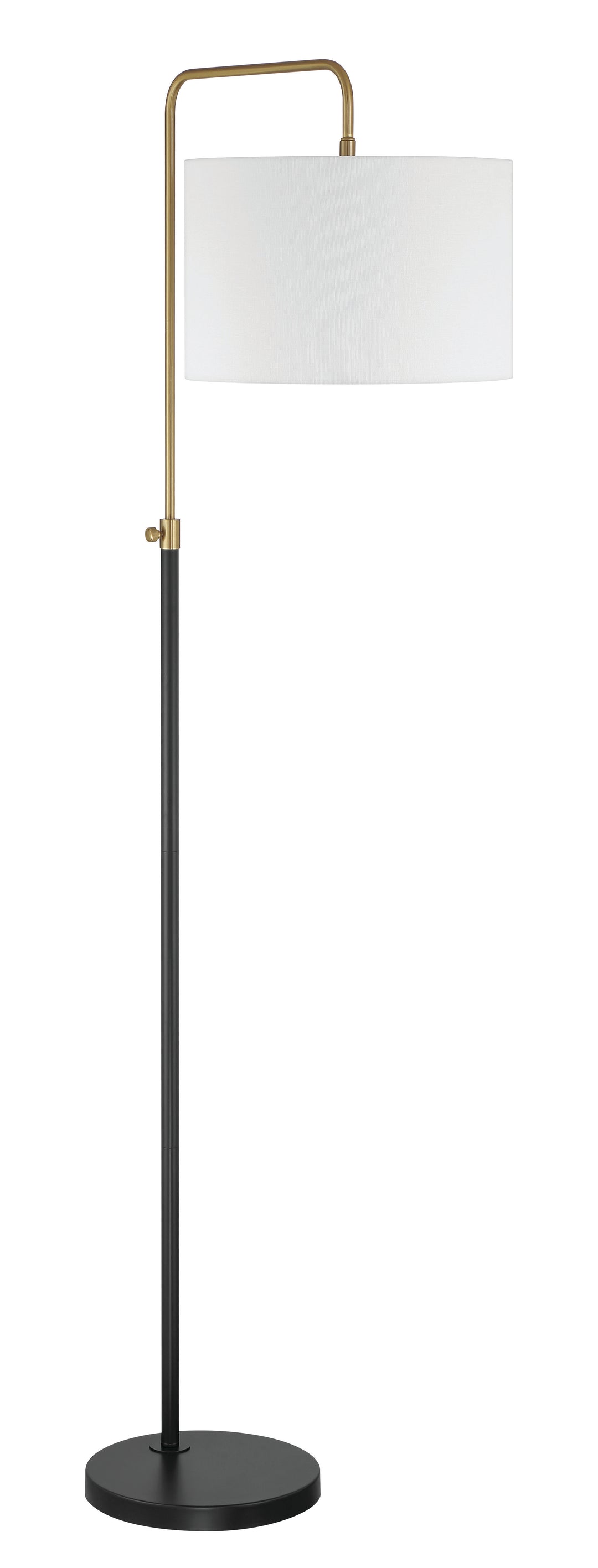 Ingraham One Light Floor Lamp in Flat Black/Satin Brass - available from The Lighting Shoppe, trusted by Canadian homeowners