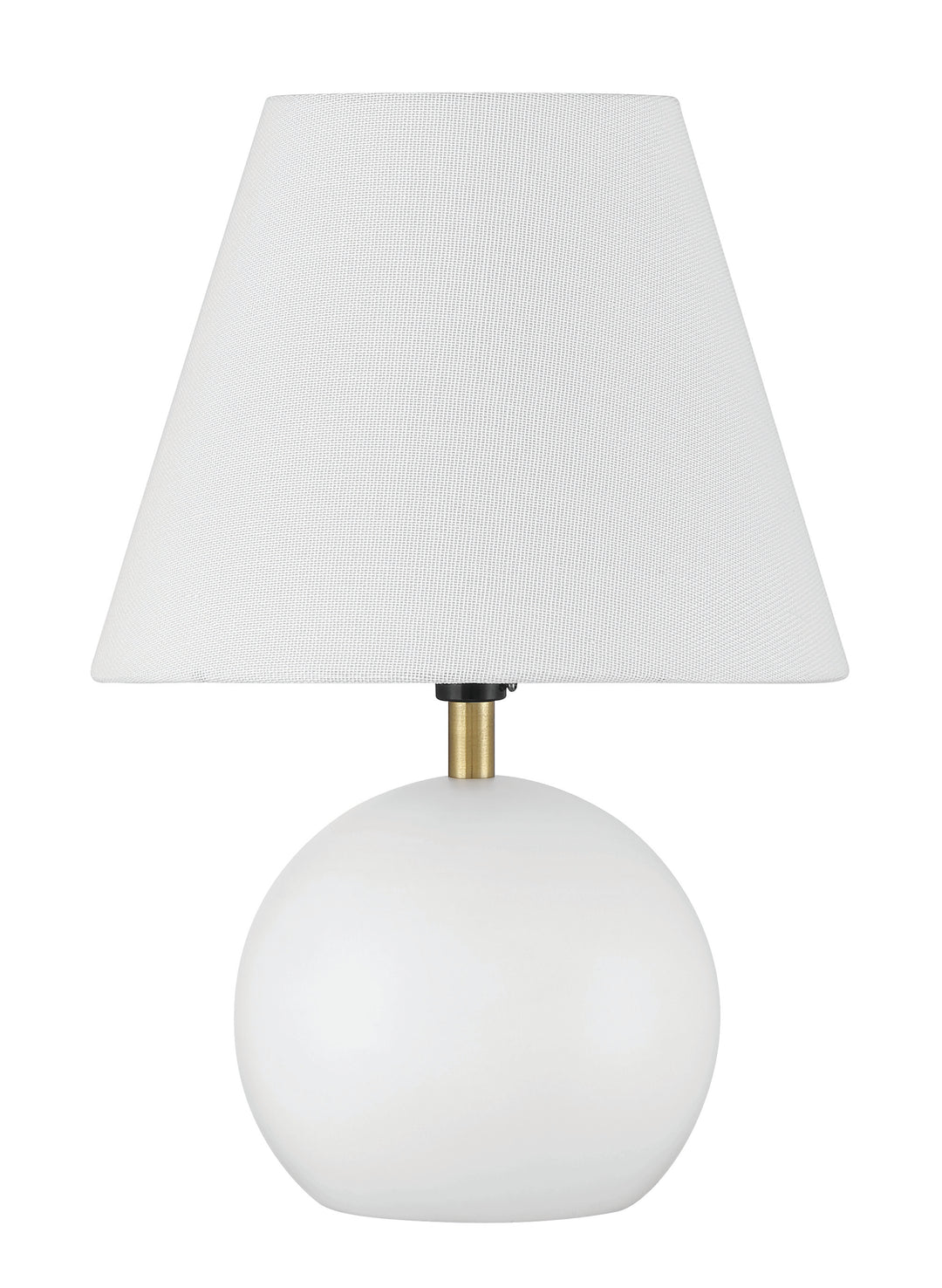 Olive One Light Table Lamp in White/Satin Brass - available from The Lighting Shoppe, trusted by Canadian homeowners
