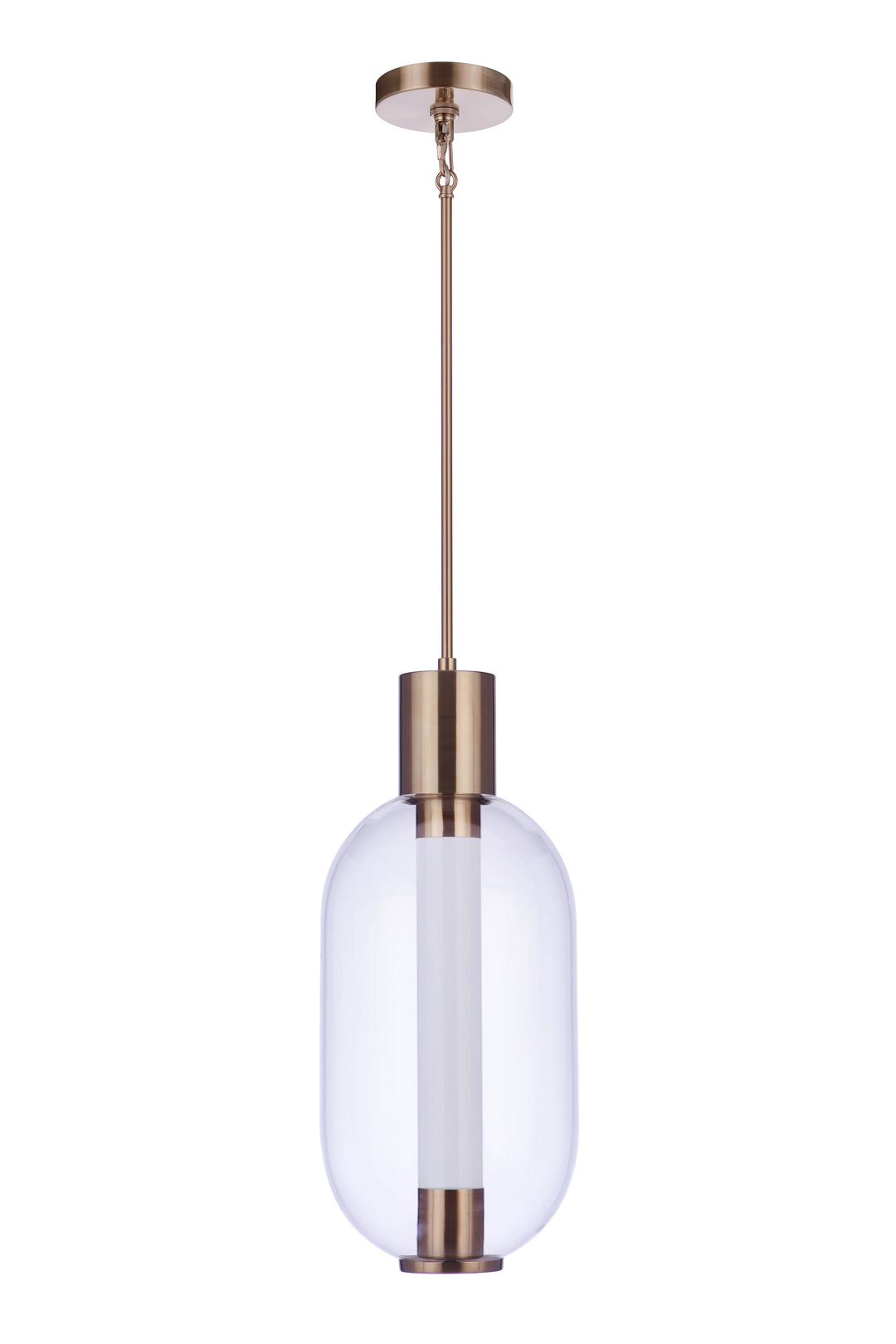 Holmes LED Pendant in Satin Brass - available from The Lighting Shoppe, trusted by Canadian homeowners