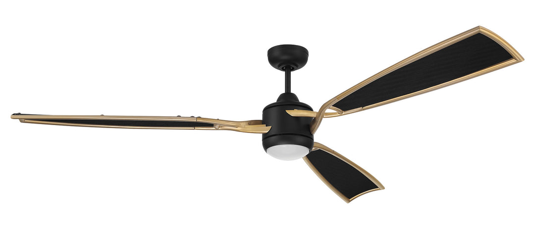 Viva 72"Ceiling Fan in Flat Black/Satin Brass - available from The Lighting Shoppe, trusted by Canadian homeowners
