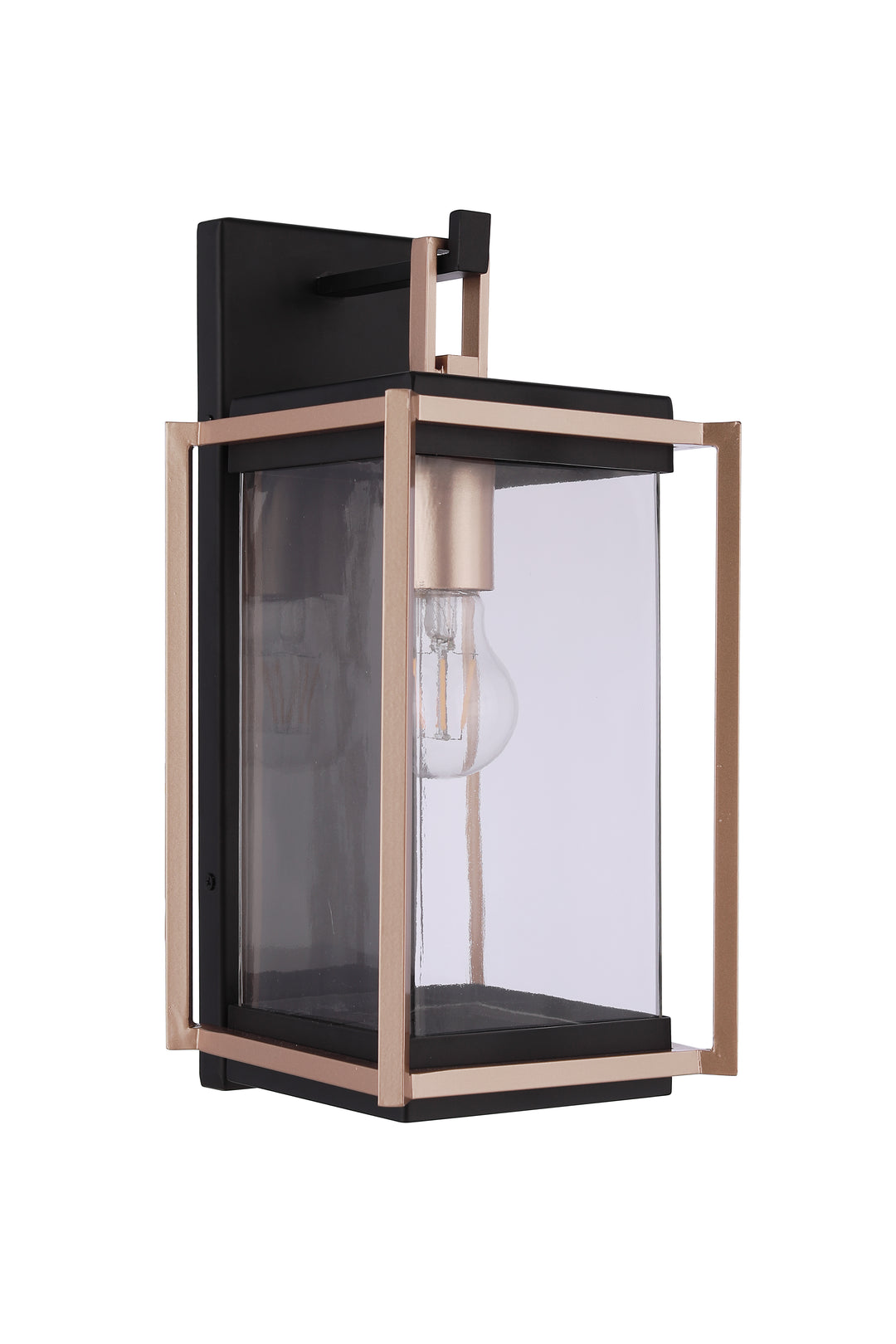 Metalwork One Light Outdoor Wall Lantern in Midnight / Satin Brass - available from The Lighting Shoppe, trusted by Canadian homeowners