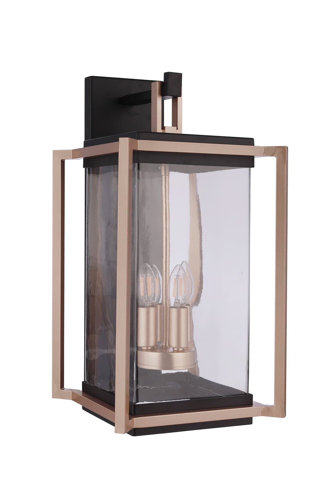 Metalwork Four Light Outdoor Wall Lantern in Midnight / Satin Brass - available from The Lighting Shoppe, trusted by Canadian homeowners