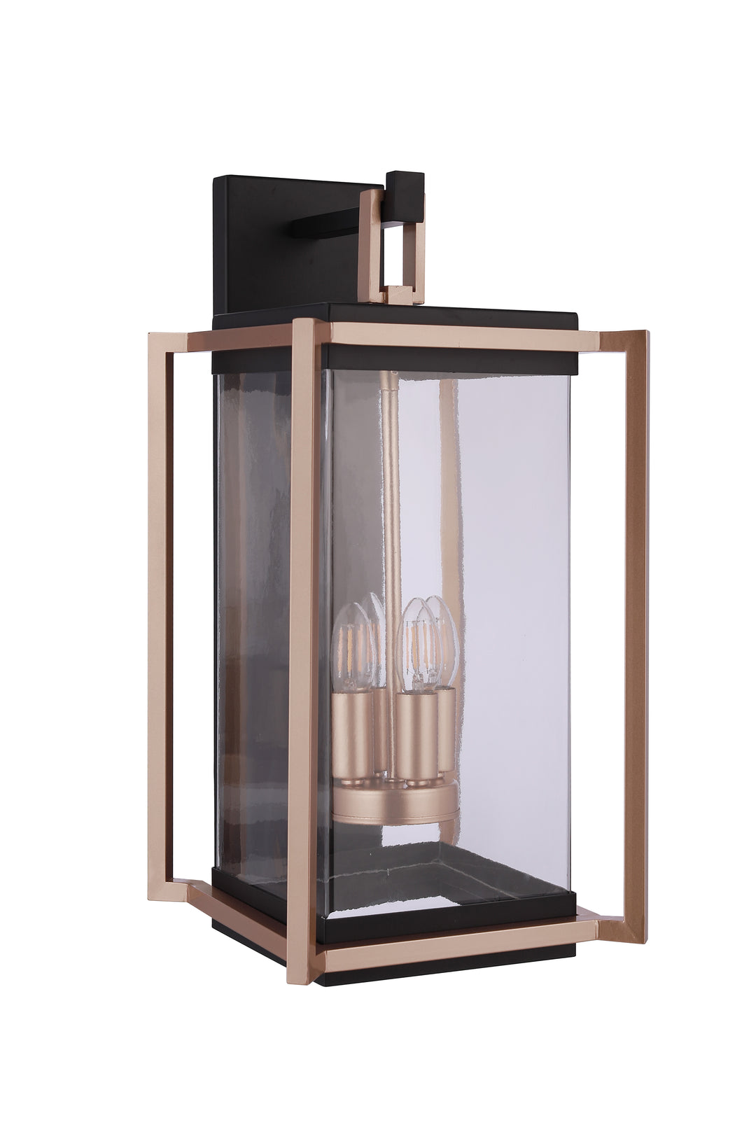 Metalwork Four Light Outdoor Wall Lantern in Midnight / Satin Brass - available from The Lighting Shoppe, trusted by Canadian homeowners